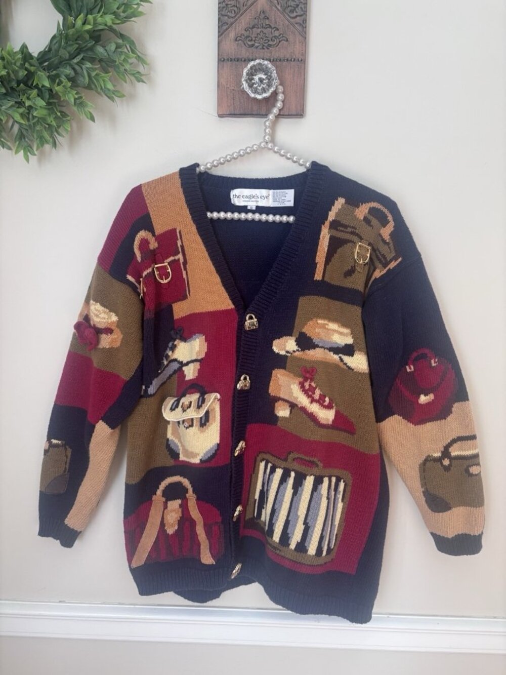 Eagles Eye Womens Size S Cardigan Sweater Accessories Purse Shoes Belt Vintage